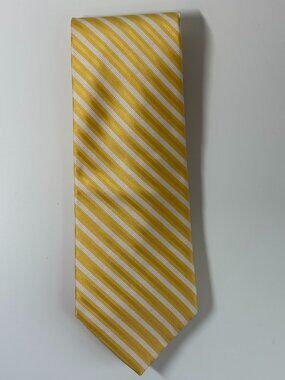 Brooks Brothers Yellow and White Striped Silk Tie